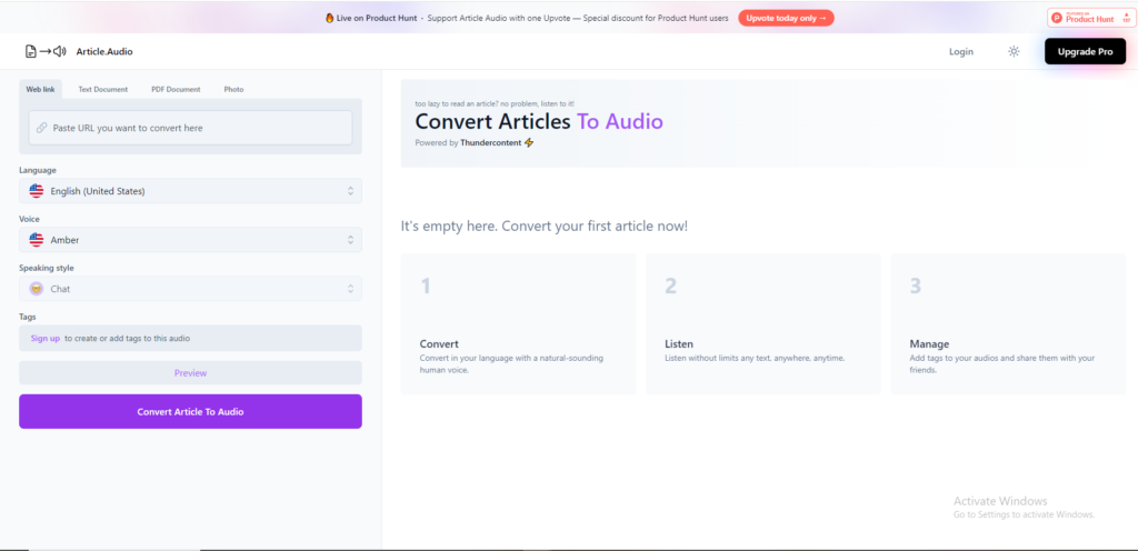 article audio